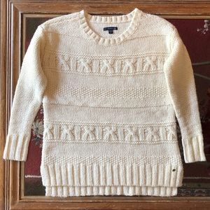 AMERICAN EAGLE | Cream Wool Blend Crewneck Knit Long Sleeve Sweater XS